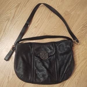 Tory Burch black leather Amanda hobo bag purse